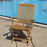 Comforteck folding chair with armrests - Certified Teak GRADE A + stainless steel fittings