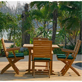 Trent Folding Chair with Armrests - Certified Teak GRADE A + Brass Fittings