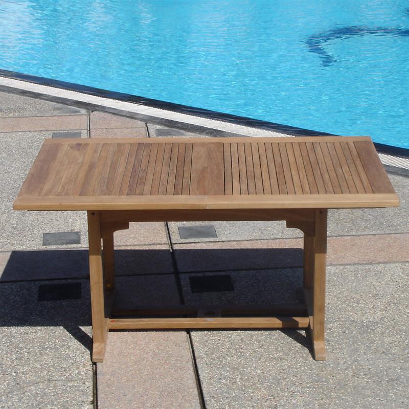 Comforteck extendable table 205/155 x 95 x 75 cm - Certified Teak GRADE A + stainless steel fittings