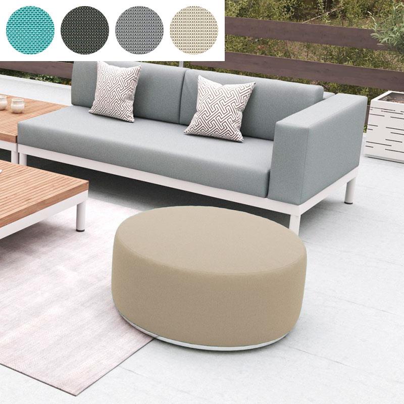 Dara stool round with 80cm diameter - 40cm high outdoor textile with stainless steel base