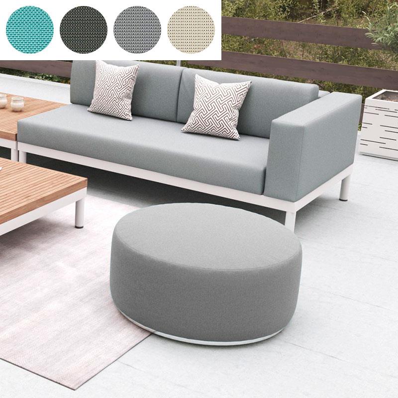 Dara stool round with 80cm diameter - 40cm high outdoor textile with stainless steel base