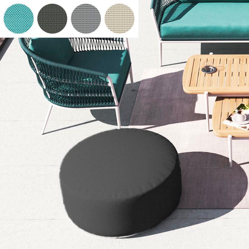 Dara stool round with 80cm diameter - 40cm high outdoor textile with stainless steel base