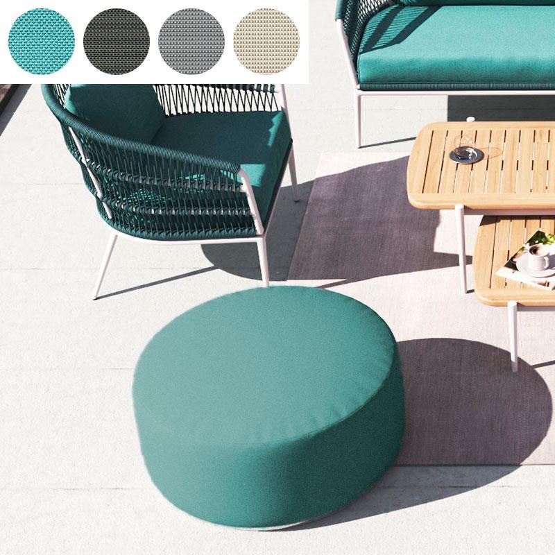 Dara stool round with 80cm diameter - 40cm high outdoor textile with stainless steel base