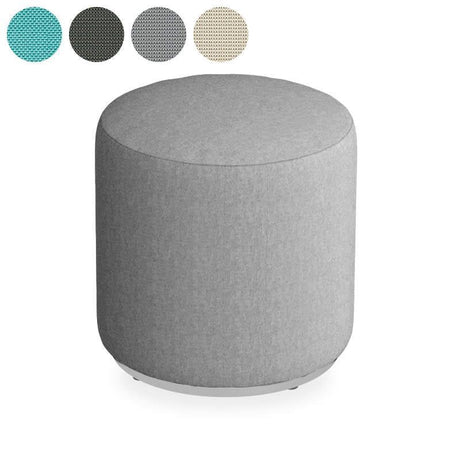 Tabouret Dara rond diamètre 40cm - textile extérieur hauteur 40cm avec piètement inox