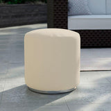 Dara stool round with 40cm diameter - 40cm high outdoor textile with stainless steel base