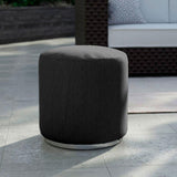 Dara stool round with 40cm diameter - 40cm high outdoor textile with stainless steel base