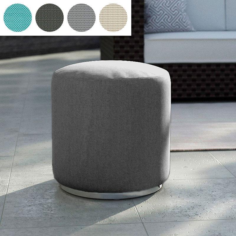 Dara stool round with 40cm diameter - 40cm high outdoor textile with stainless steel base