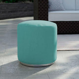 Dara stool round with 40cm diameter - 40cm high outdoor textile with stainless steel base