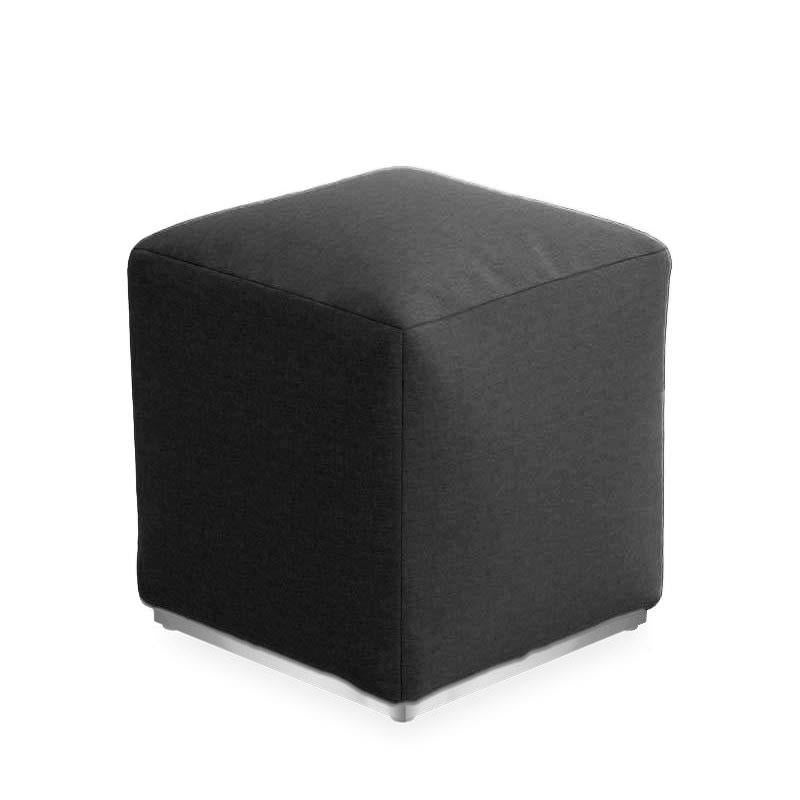 Tabouret Dara carré 40x40cm - textile d'extérieur hauteur 40cm avec piètement inox