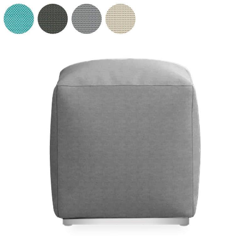 Dara Hocker quadratisch 40x40cm  - 40cm hoch Outdoortextilie mit Edelstahlfuß