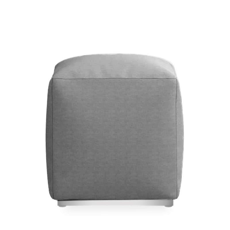 Tabouret Dara carré 40x40cm - textile d'extérieur hauteur 40cm avec piètement inox