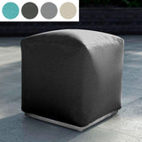 Tabouret Dara carré 40x40cm - textile d'extérieur hauteur 40cm avec piètement inox