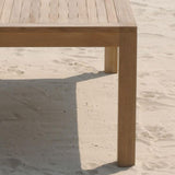 Hampton dining table 150 x 150 x 76 cm teak with 9x9 cm table legs with height adjustment