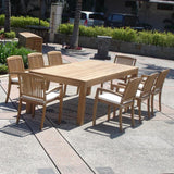 Hampton dining table 200 x 100 x 76 cm teak with 9x9cm table legs with height adjustment