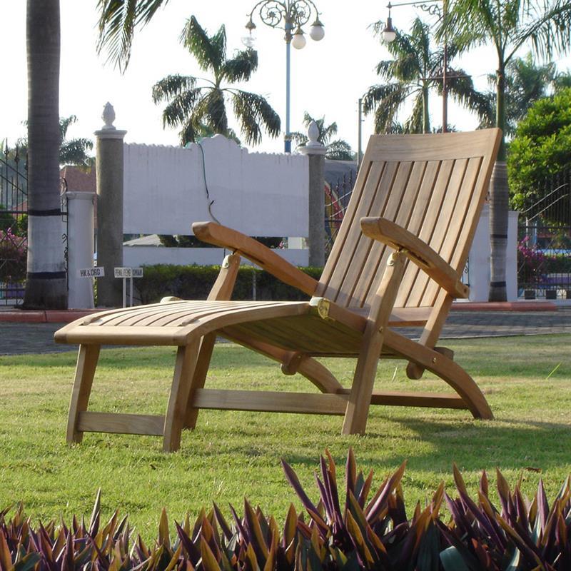 Elegance Deckchair 154 x 61 x 98 cm Certified Teak GRADE A + Brass Fittings