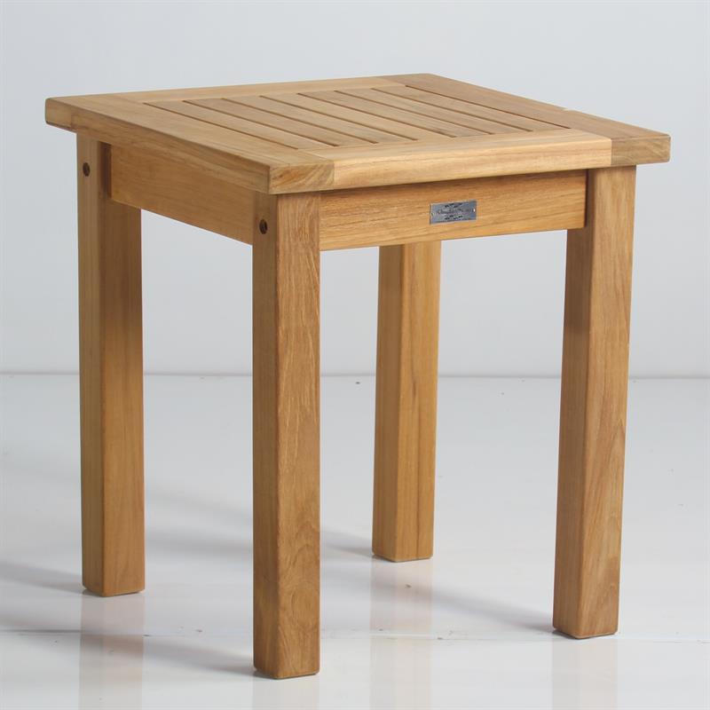 Table d'appoint Briston 45x45x50cm teck certifié grade A avec pieds de table 6x6 cm