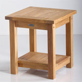 Briston side table 45 x 45 cm with shelf certified teak Grade A with 6x6 cm table legs