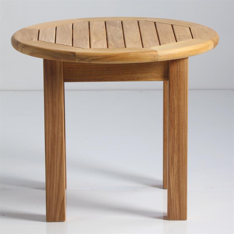 Briston side table round 54cm certified teak Grade A with 6x6 cm table legs