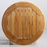 Briston Beistelltisch rund 54cm  mit Ablage zertifiziertes Teak Grade A mit 6x6 cm Tischbeinen