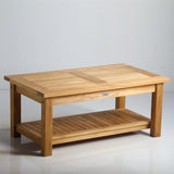 Briston sofa table 105 x 60cm with shelf certified teak Grade A with 6x6 cm table legs