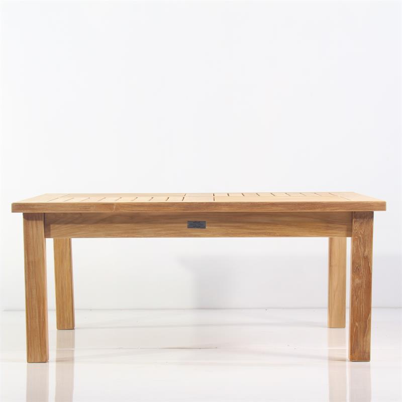 Table basse Briston carrée 105 x 105 cm en teck certifié Grade A avec pieds de table 6x6 cm