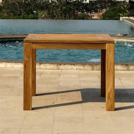 Dusun dining table 100 x 100 x 77 cm made of recycled teak - legs: 9x9cm, beam: 7cm, table top: 3cm