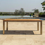 Zilart dining table 210 x 100 x 75.5 cm - Vintage teak brushed + stainless steel frame