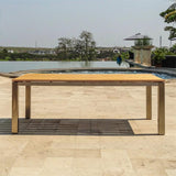 Zilart dining table 210 x 100 x 75.5 cm Teak Grade A - Teak GRADE A NATURAL brushed + stainless steel frame