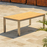 Zilart dining table 210 x 100 x 75.5 cm Teak Grade A - Teak GRADE A NATURAL brushed + stainless steel frame