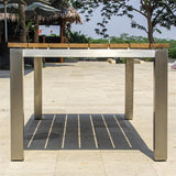 Zilart dining table 210 x 100 x 75.5 cm - Vintage teak brushed + stainless steel frame