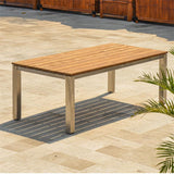 Zilart bench set Teak Natural 210/2 consisting of dining table 210 x 100 and 2 garden benches without backrest 190x45