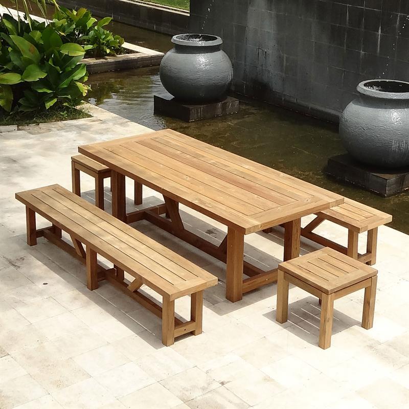 Dusun Hocker/Beistelltisch 50 x 50 x 45 cm Recycling Teak