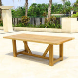 Vineyard dining table 230x100x75cm made of recycled teak - legs: 9x9cm, frame: 8x5cm, plate: 5cm