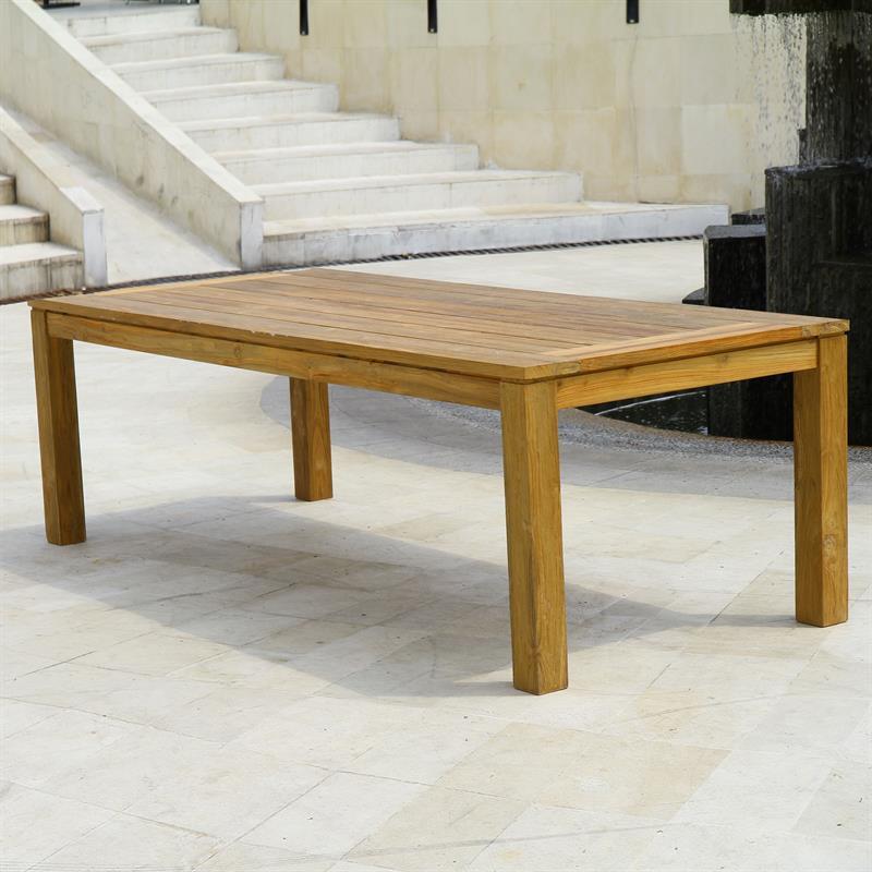 Dusun dining table 240 x 100 x 77 cm made of recycled teak - legs: 9x9cm, beam: 7cm, table top: 3cm