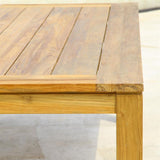 Table à manger Dusun 240 x 100 x 77 cm en teck recyclé - pieds : 9x9cm, poutre : 7cm, plateau : 3cm