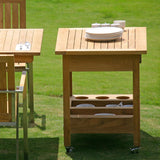 Teak serving trolley 100x65x75 cm matching the Elegance and Moselle tables