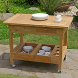 Teak serving trolley 100x65x75 cm matching the Elegance and Moselle tables