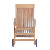 Elegance Deckchair with wheels 154 x 61 x 98 cm Certified teak GRADE A + brass fittings