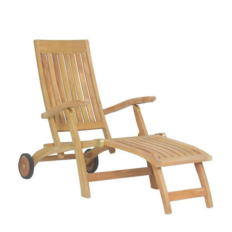 Elegance Deckchair 2er Set bestehend aus 2 Elegance Deckchair mit Rädern und 2 Auflagen in Nagata mit Nackenkissen