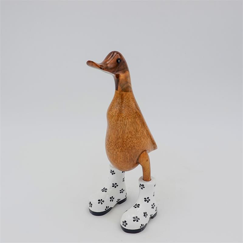 Duck »Ina« - small brown upright with white flower shoes