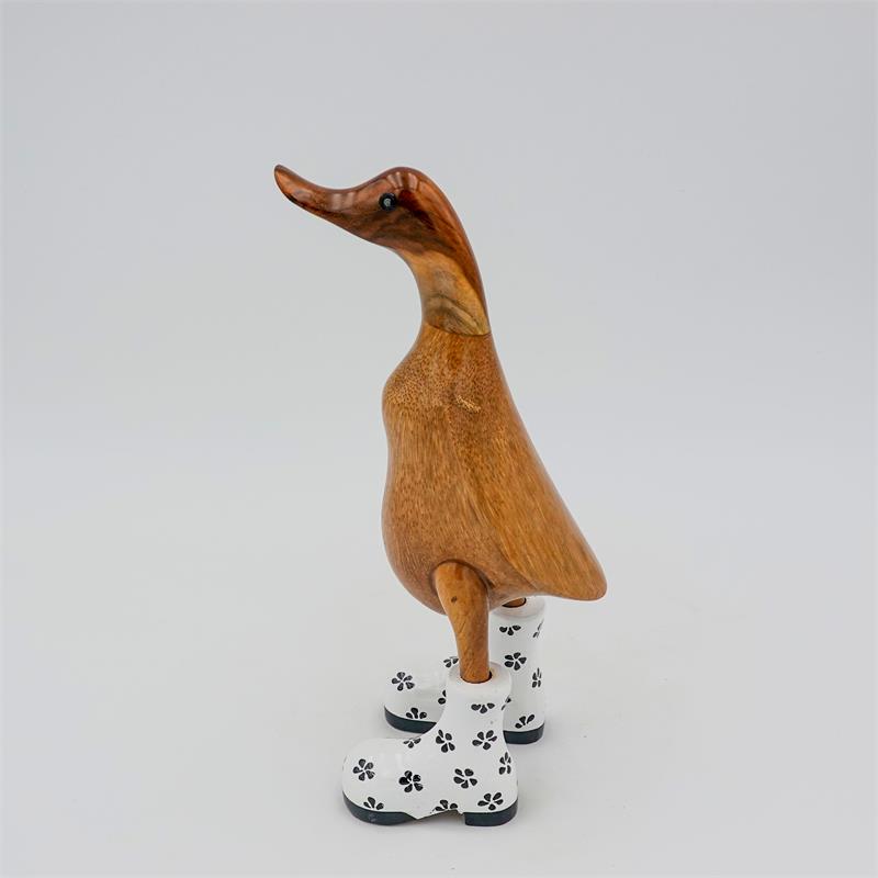 Duck »Ina« - small brown upright with white flower shoes