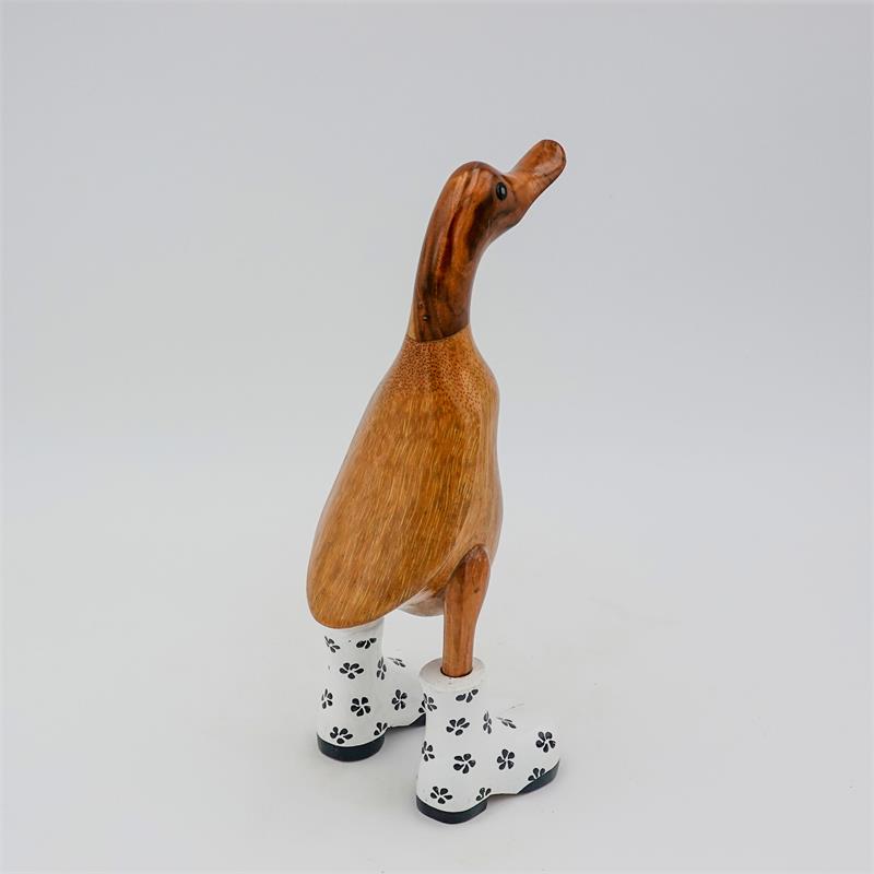 Duck »Ina« - small brown upright with white flower shoes