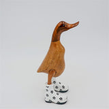 Duck »Ina« - small brown upright with white flower shoes