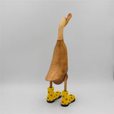 Duck »Dörte« large brown upright with yellow flower shoes