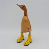 Duck »Daniela« medium brown upright with yellow flower shoes