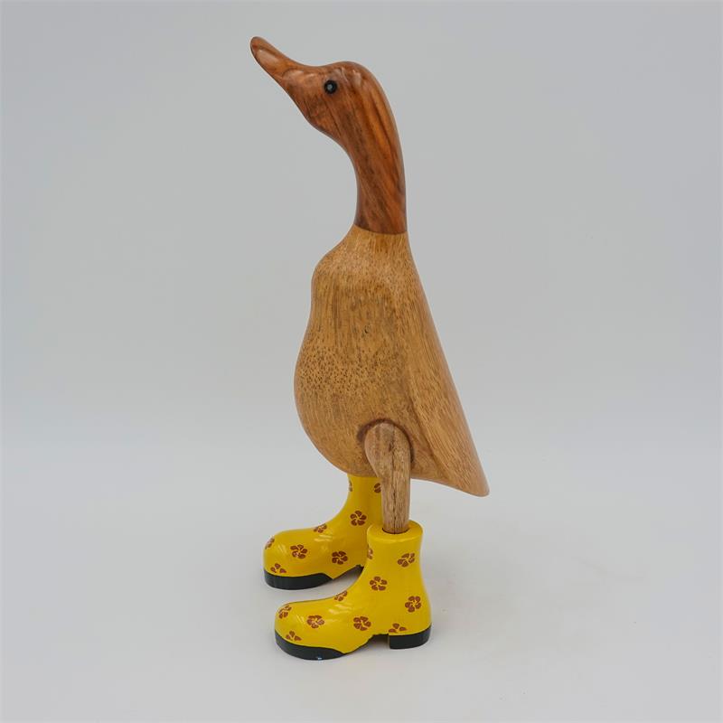 Duck »Daniela« medium brown upright with yellow flower shoes