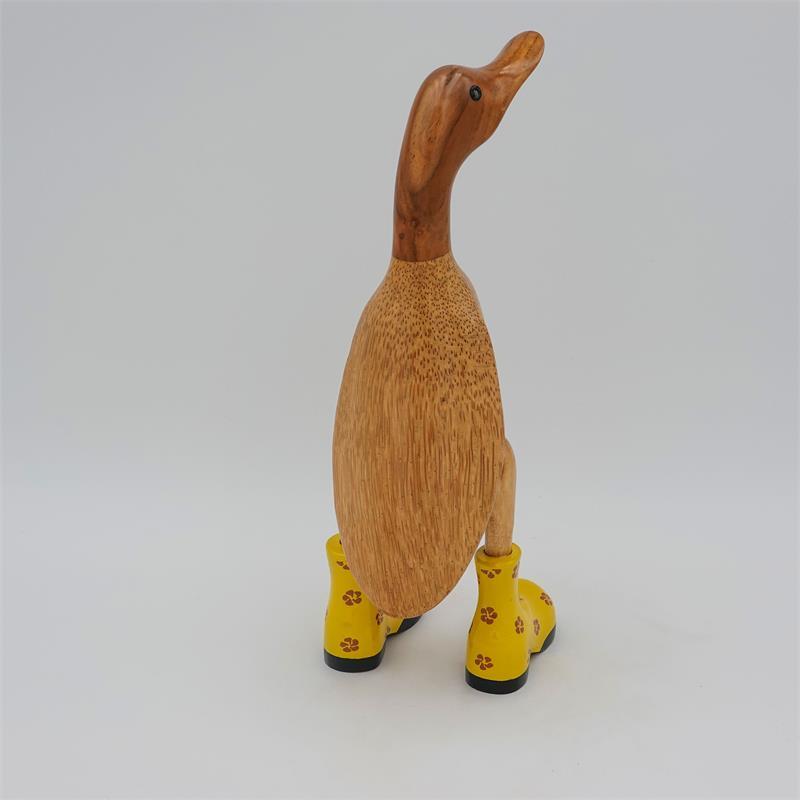 Duck »Daniela« medium brown upright with yellow flower shoes