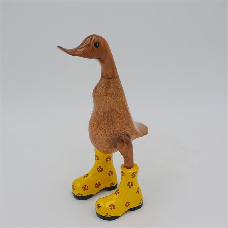 Duck »Dagmar« small brown upright with yellow flower shoes