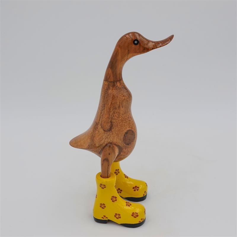 Duck »Dagmar« small brown upright with yellow flower shoes