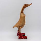 Duck »Fabienne« large brown upright red with yellow flowers